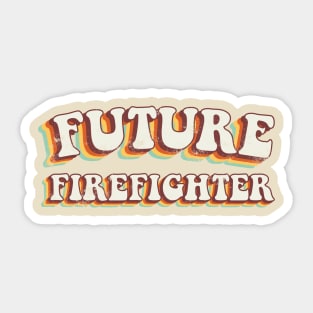 Future Firefighter - Groovy Retro 70s Style Sticker